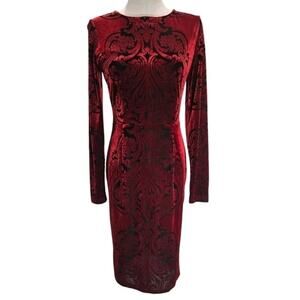 Venus Red Velvet Burnout Bodycon Dress S Whimsigoth Fairy Grunge Dark Romantic